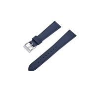 ENFYUSTR Cinturino in pelle con stampa a tratteggio incrociato Cinturini for orologi in pelle di vitello 18/19/20/21 mm Accessori for orologi(Blue-Silver,20mm)