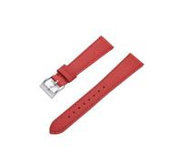 ENFYUSTR Cinturino in pelle con stampa a tratteggio incrociato Cinturini for orologi in pelle di vitello 18/19/20/21/22/23/24 mm Cinturini for orologi da polso Accessori for orologi(Red-Silver,24mm)