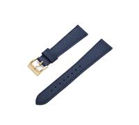 ENFYUSTR Cinturino in pelle con stampa a tratteggio incrociato Cinturini for orologi in pelle di vitello 18/19/20/21 mm Accessori for orologi(Blue-Gold,21mm)