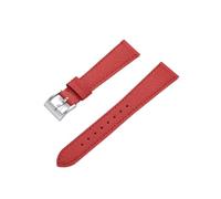 ENFYUSTR Cinturino in pelle con stampa a tratteggio incrociato Cinturini for orologi in pelle di vitello 18/19/20/21 mm Accessori for orologi(Red-Silver,18mm)