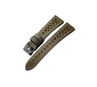 ENFYUSTR For cinturino antico 18 20 22MM morbido traspirante stile primo strato braccialetto in pelle di vacchetta(Green,18mm)
