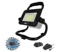 ENG PRO Faro Lampada 100 LED Luce da lavoro Faretto | Linea Professionale a Batteria ONE4ALL | 50 W Luminosità Regolabile fino a 5000 lm | 1 Batteria 2.0 Ah
