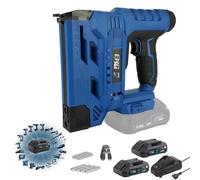 ENG PRO Graffettatrice e Sparachiodi 2-in-1 | Linea Professionale ONE4ALL 20V | 30 Colpi al Minuto, 6 Regolazioni di Pressione | Sicurezza Ergonomica, Luce LED | 2 Batterie 2.0 Ah