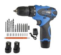 ENG PRO Trapano Avvitatore a Batteria da 12V in Valigetta 24 Accessori 2 Batterie e 1 Caricatore Velocità 0-1350 RPM Mandrino Autoserrante 10mm - UM ET AB12