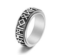 Engagement Ring, Anelli Donna in Acciaio Inossidabile Taglia 12 8mm Girevole con Numero e Lettera Personalized Regalo per Madre Anniversary