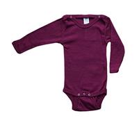 Engel, Baby - body woll body a maniche lunghe, con bottoni sulla spalla - lana Seta orchidea 62/68