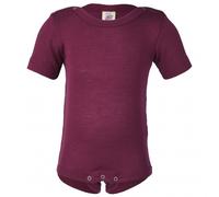Engel - Baby Bodysuit Short Sleeve with Press Studs on Shoulder - Intimo lana merinos 62/68 lilla