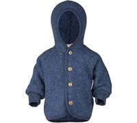 Engel Baby - Giacca con cappuccio per bambini, in pile di lana blu Melange 86-92