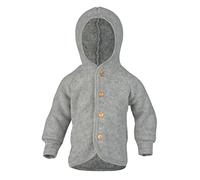 Engel Baby - Giacca con cappuccio per bambini, in pile di lana Grigio chiaro melange 74-80