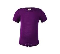 Engel - Body a maniche corte per bambini, 70% lana biologica (kbT) e 30% seta orchidea 62/68 cm