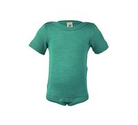 Engel - Body a maniche corte per bambini, 70% lana biologica (kbT) e 30% seta Turchese Martin Pescatore