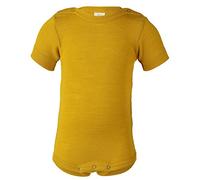 Engel - Body a maniche corte per bambini, 70% lana biologica (kbT) e 30% seta Zafferano 74/80 cm