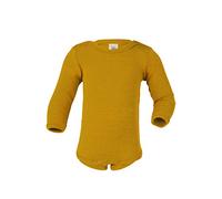 Engel - Body a maniche lunghe in lana vergine biologica e seta per bambini, Zafferano, 98 cm-104 cm