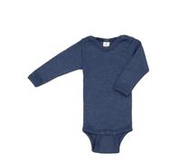 Engel Body per neonato a maniche lunghe, 70% lana (da allevamento biologico controllato) e 30% seta, Blu marino, 50-56