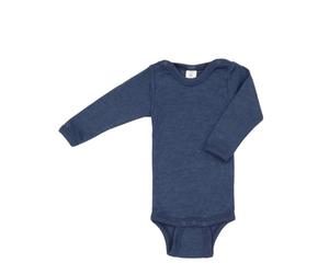 Engel Body per neonato a maniche lunghe, 70% lana (da allevamento biologico controllato) e 30% seta, Blu marino, 98-104