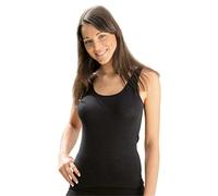 Engel - Canotta termica da donna senza maniche in lana merino biologica e seta Nero 38