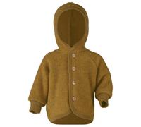 Engel Baby - Giacca con cappuccio per bambini, in pile di lana Melange zafferano 74-80