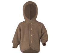 Engel - Children's Hooded Jacket with Wooden Buttons - Giacca di lana 86/92 marrone