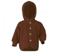 Engel - Children's Hooded Jacket with Wooden Buttons - Giacca di lana 86/92 marrone