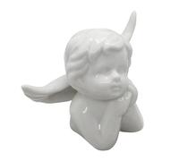 Engel Figuren - Keramik Engel | Weiße Schutzengel Figuren für Wohnkultur, 1er-Pack Deko Engelchen, Garten Cherub Skulptur für Schreibtisch, Gedenkstein Statue, Miniatur Kunsthandwerk Skulpturen