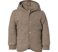 ENGEL Giacca con cappuccio in pile di lana, 62-68/62/68, colore: noce melange, Noce Melange, 62-68