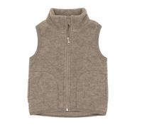Engel, Gilet in pile per bambini con chiusura lampo, 100% lana (lana merino kbT), noce, 104