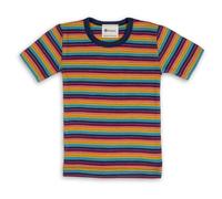 Engel Natur, Maglietta intima per bambini, a maniche corte, 70% lana merino, 30% seta, multicolore, 164