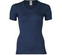 Engel, Maglia da Donna a Manica Corta, Lana Seta, 4 Colori (42-44 EU, Blu Marino)