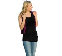 Engel, Maglietta da Donna, in Lana e Seta, a Forma di angioletto, 2 Colori, Nero 46/48