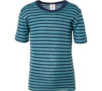 Engel, maglietta intima per bambini, in lana e seta Ghiaccio/blu marino 164