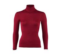 Engel - Maglione da donna a collo alto, 70% lana (kbT), 30% seta, malva, 44-46