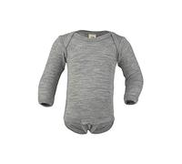 Engel Natur, Body a maniche lunghe da bambino, in lana/seta, in 2 colori, taglie: 50/56 - 110/116 Grigio chiaro melange 62-68
