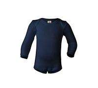 Engel Natur, body per bambini a maniche lunghe, 70% lana (kbT), 30% seta (3-6 mesi, Blu Marino)
