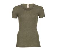 Engel Natur, Camicia da Donna/T-Shirt a Maniche Corte, 70% Lana (Biologica), 30% Seta (42-44 EU, Olive)