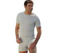 Engel Natur Herren - Shirt Kurzarm in 100% organico - di cotone con gessato, IVN - BEST Grigio 46/48