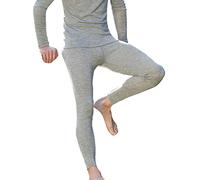 Engel Natur, Leggings da Uomo, 70% Lana (Organico), 30% Seta (46-48 EU, Grigio Melange)