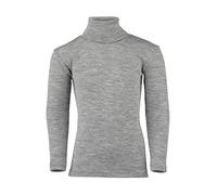 Engel Natur - Maglia intimo a collo alto per bambini, 70% lana vergine organica, 30% seta, certificato GOTS Grigio chiaro melange 12 anni
