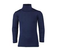 Engel Natur - Maglia intimo a collo alto per bambini, 70% lana vergine organica, 30% seta, certificato GOTS Blu marino 24 mesi