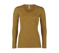 Engel Natur - Maglietta da Donna a Maniche Lunghe, 100% Lana Merino kbT, Lavabile in Lavatrice (Zafferano, 42-44 EU)