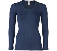 Engel Natur, Maglietta Intima/Camicia da Donna, 70% Lana (Biologica), 30% Seta (38-40 EU, Blu Marino)