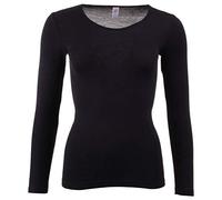 Engel Natur, Maglietta Intima/Camicia da Donna, 70% Lana (Biologica), 30% Seta (38-40 EU, Nero)