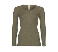 Engel Natur, Maglietta Intima/Camicia da Donna, 70% Lana (Biologica), 30% Seta (38-40 EU, Olive)