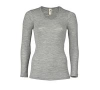Engel Natur, Maglietta Intima/Camicia da Donna, 70% Lana (Biologica), 30% Seta (42-44 EU, Grigio Melange)
