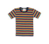 Engel Natur, Maglietta intima per bambini, a maniche corte, 70% lana merino, 30% seta, multicolore, 128