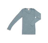 Engel Natur, sottoveste da donna a maniche lunghe, 70% lana (kbT), 30% seta (Blu montagna, 34-36)