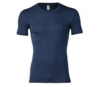 Engel-Natur, T-Shirt/Canottiera da Uomo Merino, 70% Lana (Organica), 30% Seta (54-56 EU, Blu Marino)