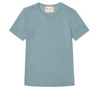 Engel Natur | T-shirt per bambini sottoveste | 70% lana (kbT), 30% seta | Certificato GOTS, Blu montagna, 140