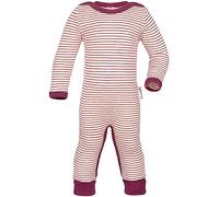 Engel, Pigiama con buste sulle gambe, 70% lana biologica, 30% seta, made in Germany, naturale/orchidea, 62/68 cm