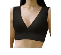 Engel - Reggiseno per allattamento Lena, senza chiusura opprimente,92% cotone bio e 8% elastam nero 75B-80C, B