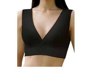 Engel - Reggiseno per allattamento Lena, senza chiusura opprimente,92% cotone bio e 8% elastam nero 85B-90C, B